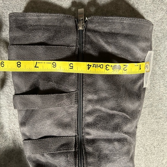 Women’s high boots, size 11, Wanted brand, Sadler style, gray, buckle detail - Picture 2 of 7